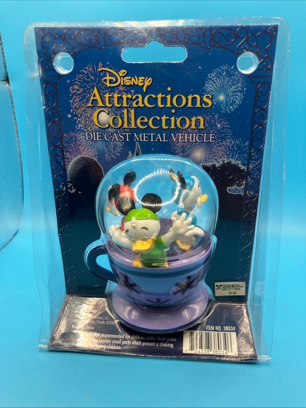 Disney Purple and Blue Teacup Die-Cast Vehicle with Mickey Figure